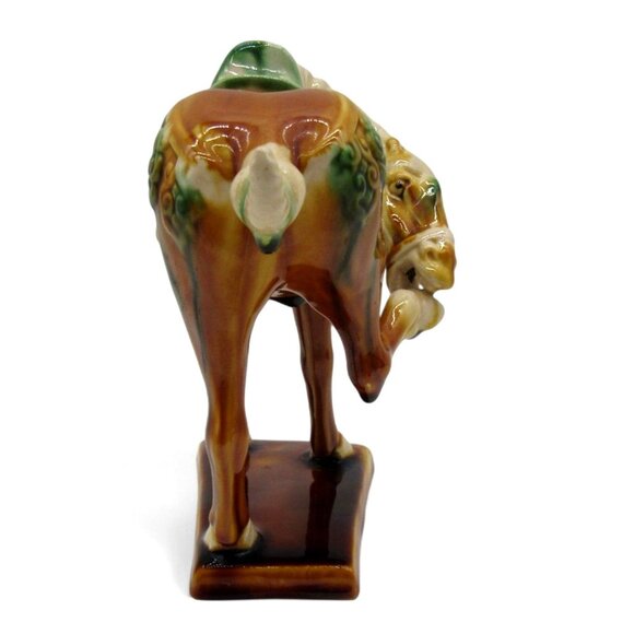Vintage Tang Style Sancai Drip Glaze Ceramic Chinese War HORSE Figurine - Picture 2 of 10